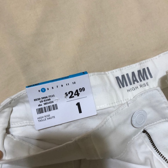 4 for $25 - White Highwaisted Jean Shorts - Picture 2 of 5